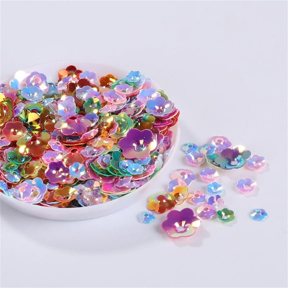 t 10G/Pack 420Pcs Flower Cup Sequins - 3D Flowers Shape, Mixed Sizes For Sewing, Craft, Embellishment - Diy Projects, Clothing Accessories