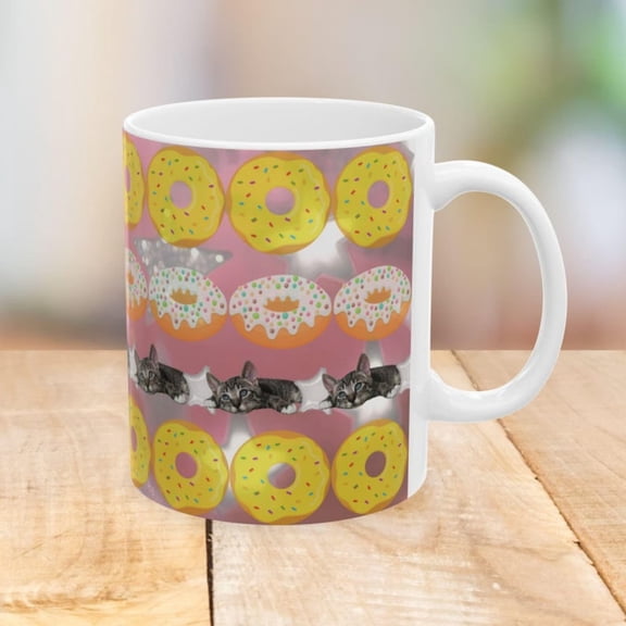 t Mug Donut Pattern with Sping Mug Ceramic Coffee Cup oz oz.