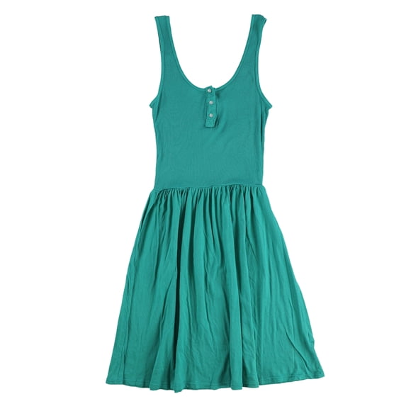 t.la Womens Mixed Media Tank Dress, Green, Medium