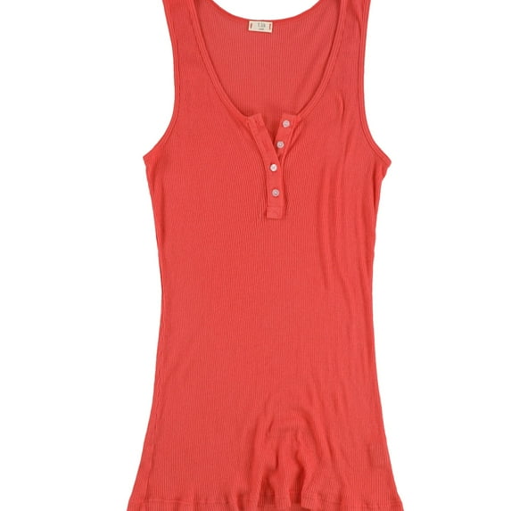 t.la Womens Ribbed Tank Top, Orange, Small