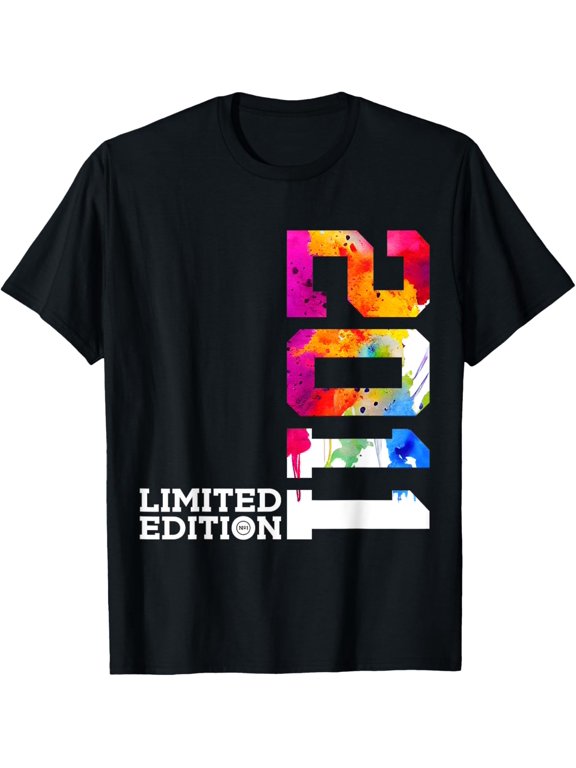 t-shirt 13 YEARS 13TH BIRTHDAY LIMITED EDITION 2011 T-Shirt mens,black,women,funny,journey,Crew Neck, Short Sleeve,custom clothing patterns.gift