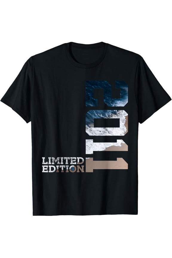 t-shirt 13 YEARS 13TH BIRTHDAY LIMITED EDITION 2011 T-Shirt mens,black,women,funny,journey,Crew Neck, Short Sleeve,custom clothing patterns.gift