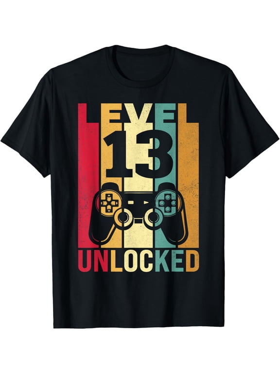 t-shirt 13yr 13 Birthday Boy Son Funny Gamer 13th Years Old Birthday T-Shirt mens,black,women,funny,men,journey,Crew Neck, Short Sleeve,printing