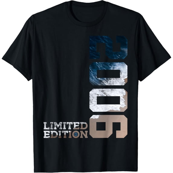t-shirt 18 YEARS 18TH BIRTHDAY LIMITED EDITION 2006 T-Shirt mens,black,women,funny,journey,Crew Neck, Short Sleeve,custom clothing patterns.gift