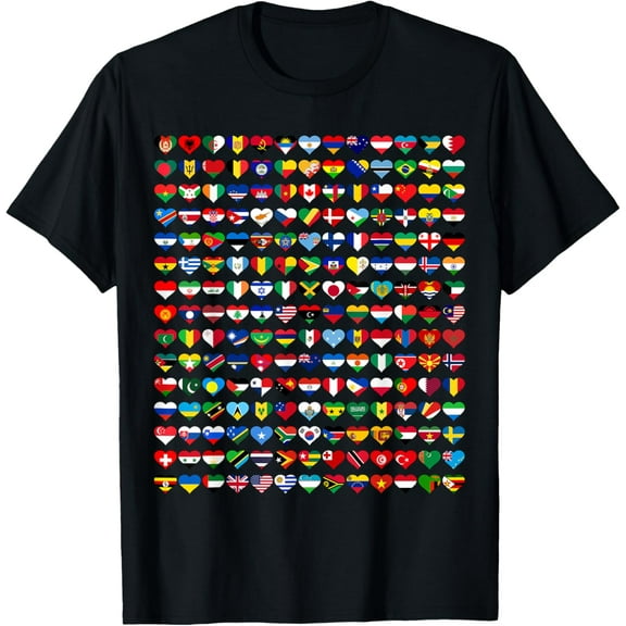 t-shirt 195 Flags Of All Countries In The World International T-Shirt mens t shirt，black，women，funny，misfits，men，journey