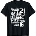 thumbnail image 1 of t-shirt 21 Years Old - 21st Birthday T-Shirt mens，black，women，funny，journey，Crew Neck, Short Sleeve,custom clothing patterns.gift, 1 of 4