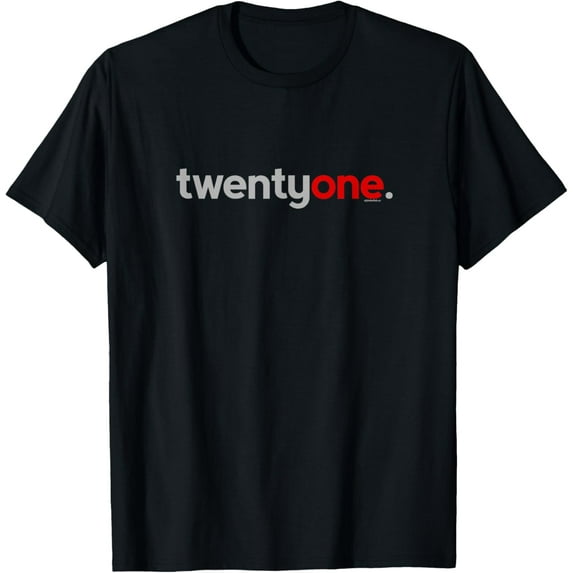 21st Birthday Gift Ideas for Him Men T Shirt Red Twentyone T-ShirtMen and women, Black T-shirt, size: Extra large