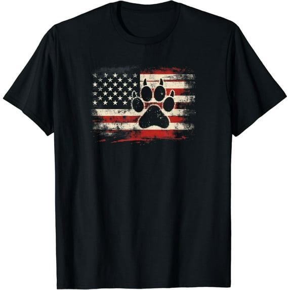 t-shirt 4th Of July American Flag Patriotic Dog & Cat Paw Print T-Shirt mens t shirt,black,women,funny,misfits,men,journey