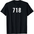 thumbnail image 1 of t-shirt 718 - Area Code T shirt New York City mens t shirt，black，women，funny，misfits，men，journey, 1 of 4