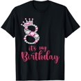 thumbnail image 1 of t-shirt 8 It's My Birthday 8th Birthday 8 Years Old Bday T-Shirt mens，black，women，funny，journey，Crew Neck, Short Sleeve,printing, 1 of 4