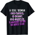 thumbnail image 1 of t-shirt A Real Woman Is Whatever She Wants To Be Quote Feminism T-Shirt mens，black，women，funny，journey，Crew Neck, Short Sleeve,printing, 1 of 4