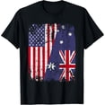 thumbnail image 1 of t-shirt AUSTRALIAN ROOTS | Half American Flag AUSTRALIA T-Shirt, 1 of 6