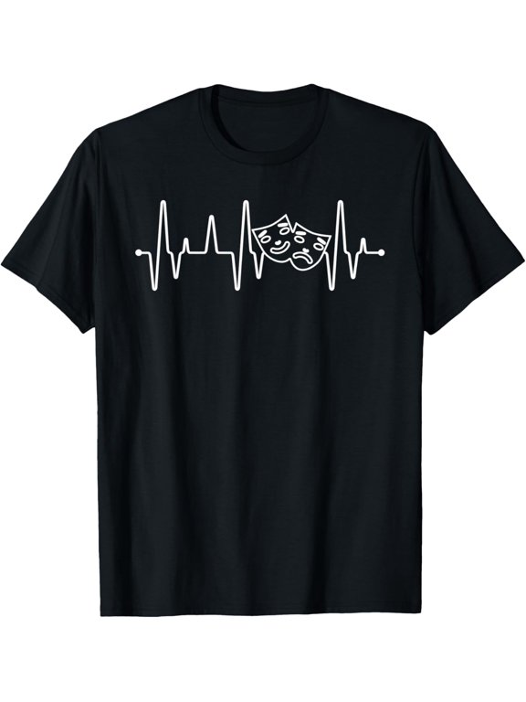 t-shirt Actor Heartbeat Gift Musical Theatre T-Shirt mens,black,women,funny,journey,Crew Neck, Short Sleeve,custom clothing patterns.gift