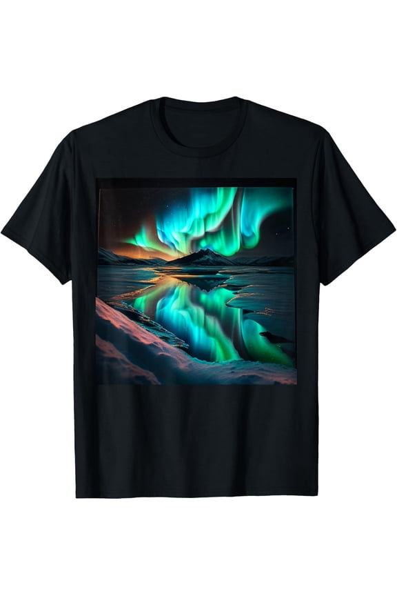 t-shirt Alaska Aurora Borealis Aesthetic Core Photo Souvenir T-Shirt.