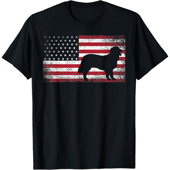 t-shirt American Flag 4th of July Retriever Dog Patriotic Men Women T-Shirt.