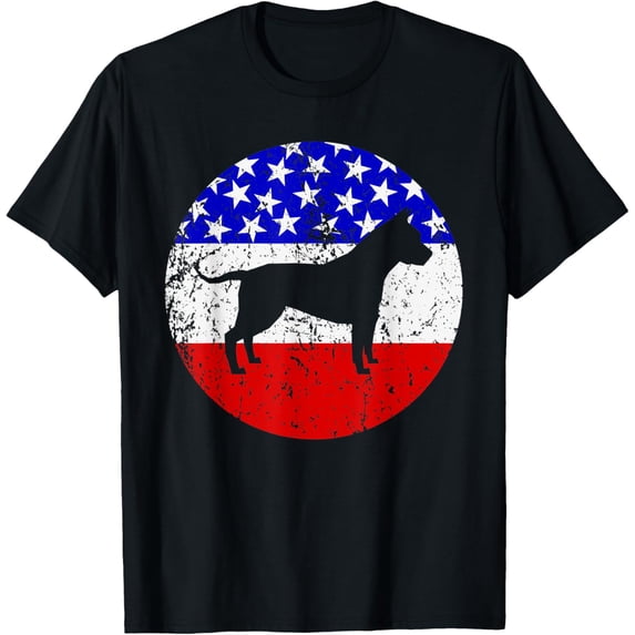 t-shirt American Flag American Staffordshire Terrier Retro Amstaff T-Shirt.