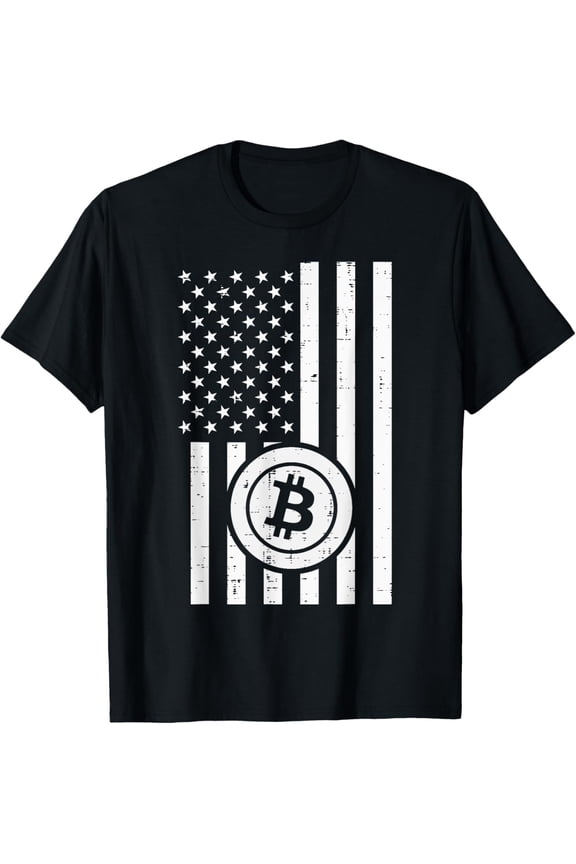 t-shirt American Flag Bitcoin BTC Crypto Cryptocurrency Patriotic T-Shirt mens,black,women,funny,men,journey,Crew Neck, Short Sleeve,printing