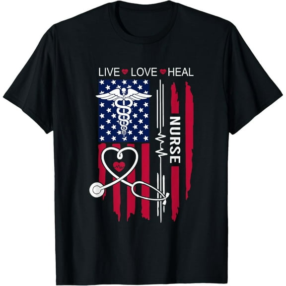 t-shirt American Flag Nurse Day Gifts, Week Gift Nurse, Nurse's Day T-Shirt mens t shirt，black，women，funny，misfits，men，journey