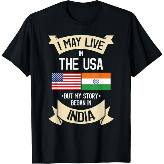 t-shirt American Flag UAD Indian India Gift Roots T-Shirt T-Shirt.