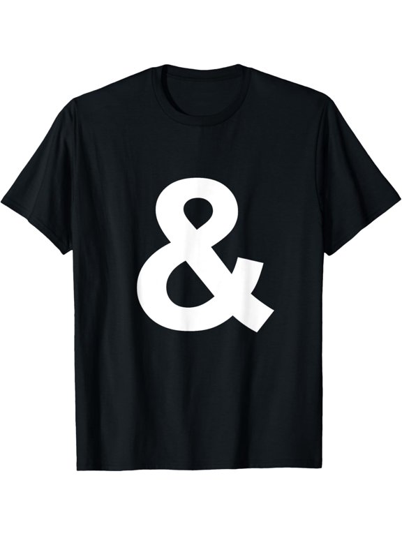 t-shirt Ampersand Sign Shirt Initial Monogram mens,black,women,funny,journey,Crew Neck, Short Sleeve,custom clothing patterns.gift