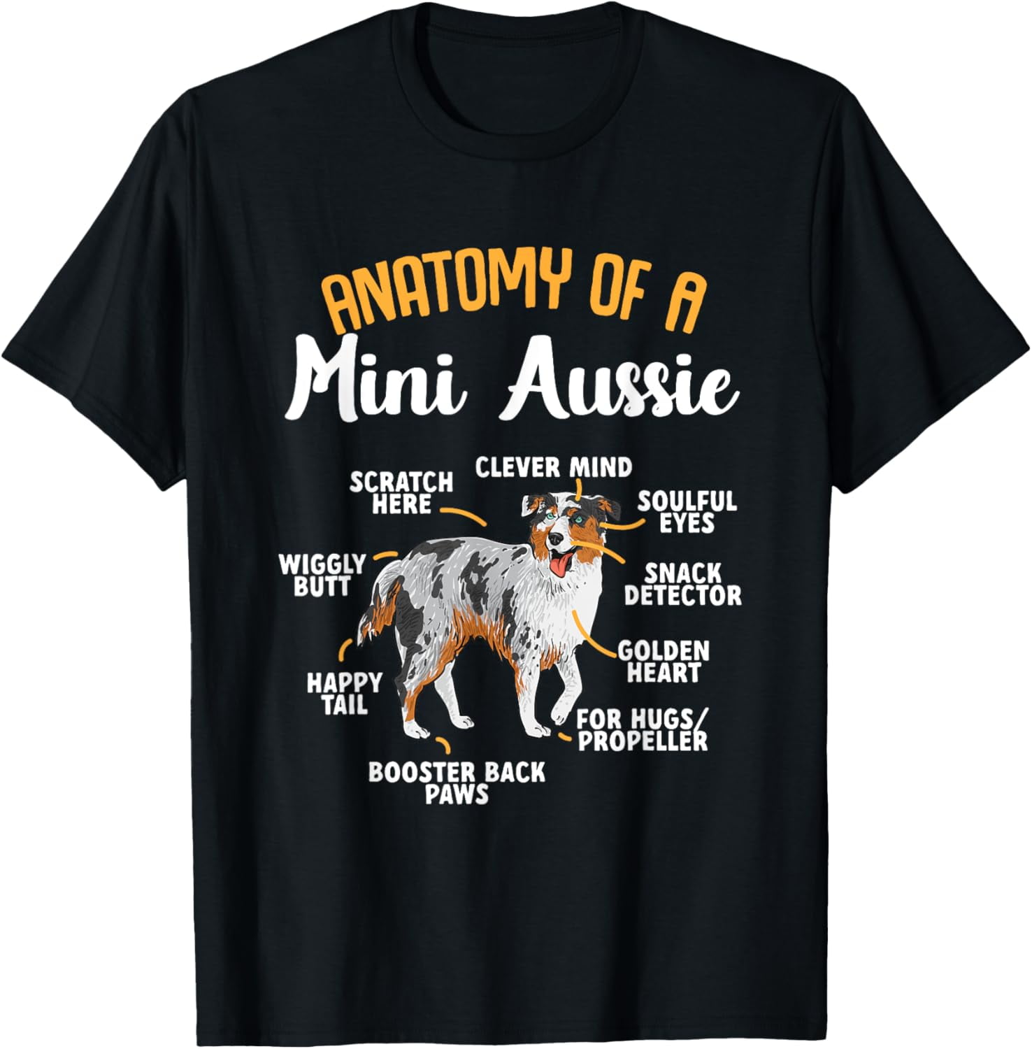 Anatomy Of A Miniature Australian Shepherd Dog T Shirt Anatomy Of A Miniature Australian Shepherd Dog T Shirt
