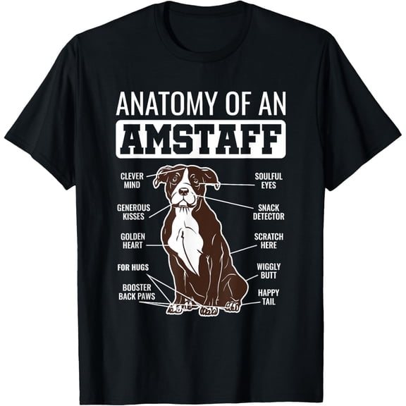 t-shirt Anatomy Of An Amstaff American Staffordshire Terrier T-Shirt.