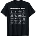 thumbnail image 1 of t-shirt Animals Of The World T Shirt Fun Gift Animal Tshirt For Kids mens，black，women，funny，journey，Crew Neck, Short Sleeve,printing, 1 of 4