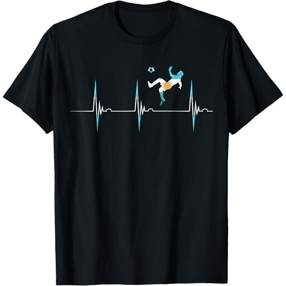 t-shirt Argentina Flag Heartbeat EKG Pulse Argentinian Soccer Team T-Shirt.