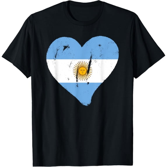 t-shirt Argentina Heart Flag Argentinian Men Women Kids Grunge T-Shirt.