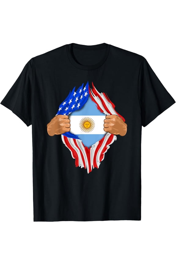 t-shirt Argentinian Blood Inside Me | Argentina Flag Gift T-Shirt.
