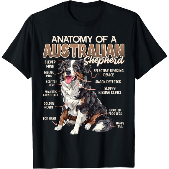t-shirt Aussie ANATOMY OF AN AUSTRALIAN SHEPHERD Funny Aussie T-Shirt.