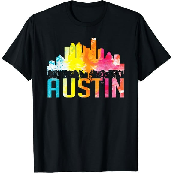 t-shirt Austin Texas Watercolor Skyline Home State Souvenir Gift T-Shirt.