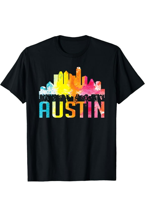 t-shirt Austin Texas Watercolor Skyline Home State Souvenir Gift T-Shirt.
