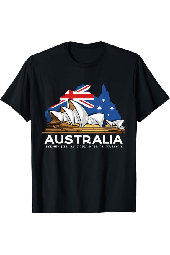 t-shirt Australia Sydney GPS coordinates Opera House T-Shirt mens t shirt,black,women,funny,misfits,men,journey