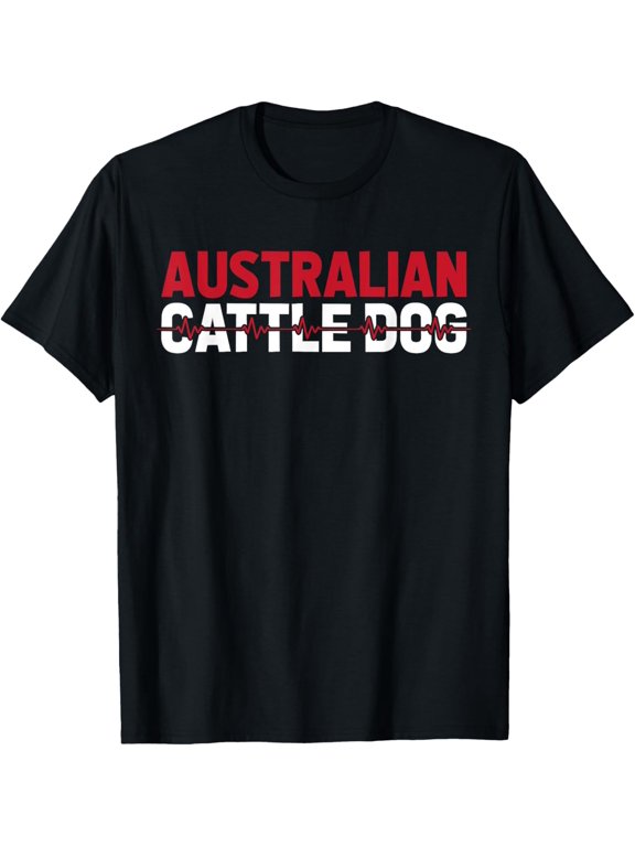 t-shirt Australian Cattle Dog Breed - Pet Ekg Heartbeat T-Shirt mens,black,women,funny,journey,Crew Neck, Short Sleeve,custom clothing patterns.gift