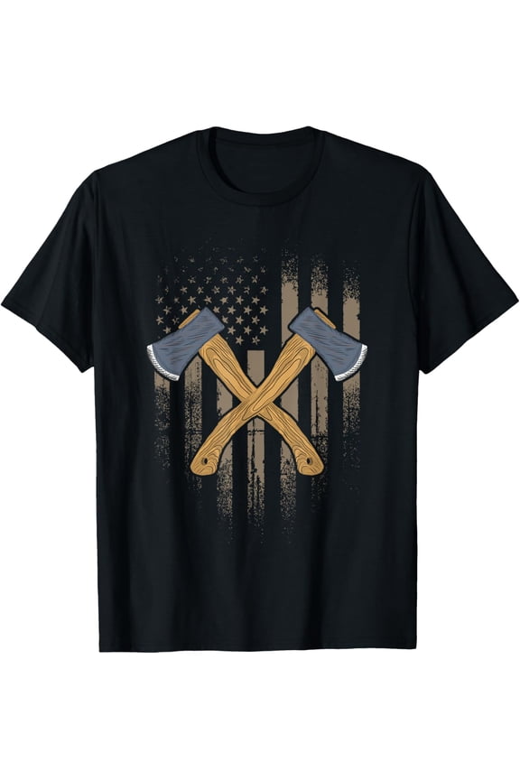 t-shirt Axe Throwing American Flag Apparel American Hatchet T-Shirt.