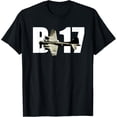 thumbnail image 1 of t-shirt B-17 B17 Flying Fortress T-Shirt WW2 Bomber Plane T-Shirt mens，black，women，funny，journey，Crew Neck, Short Sleeve,custom clothing patterns., 1 of 4