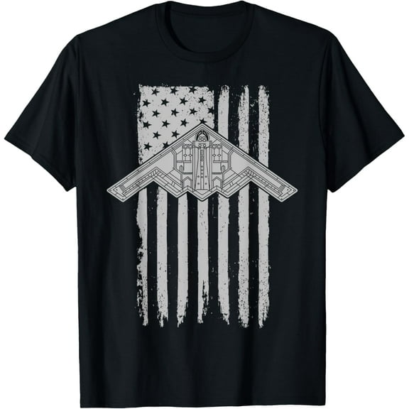 t-shirt B-2 Stealth Bomber Military Airplane American Flag B2 T-Shirt mens，black，women，funny，journey，Crew Neck, Short Sleeve,custom clothing patterns.