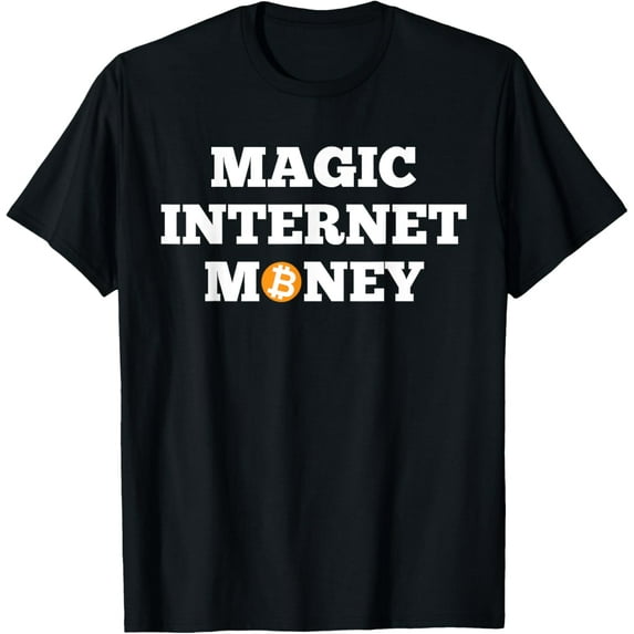 t-shirt BTC Bitcoin Magic Internet Money Crypto Cryptocurrency T-Shirt mens,black,women,funny,men,journey,Crew Neck, Short Sleeve,printing