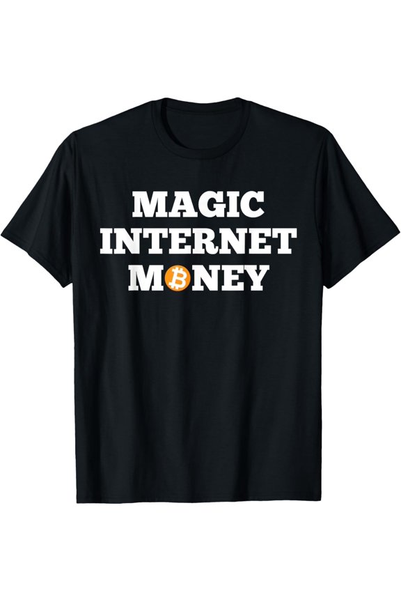 t-shirt BTC Bitcoin Magic Internet Money Crypto Cryptocurrency T-Shirt mens,black,women,funny,men,journey,Crew Neck, Short Sleeve,printing