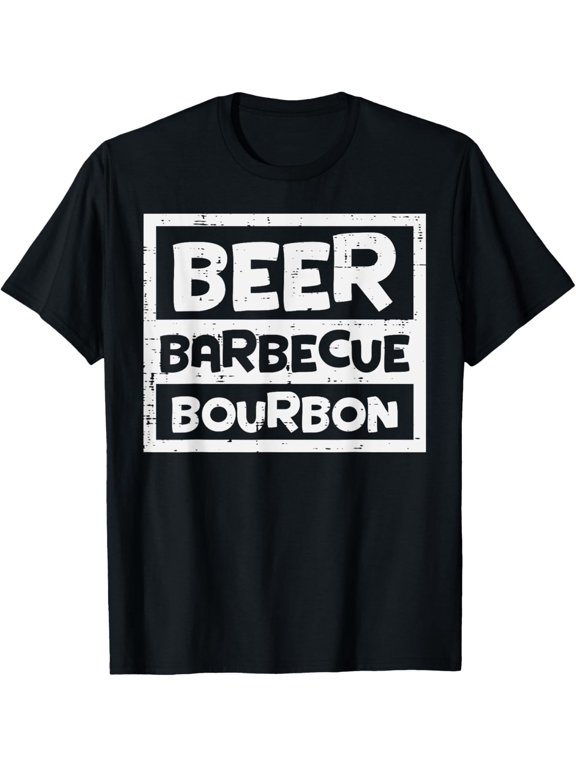 t-shirt Barbecue Bourbon Fun Bbq Grill Meat Grilling Dad Men T-Shirt.