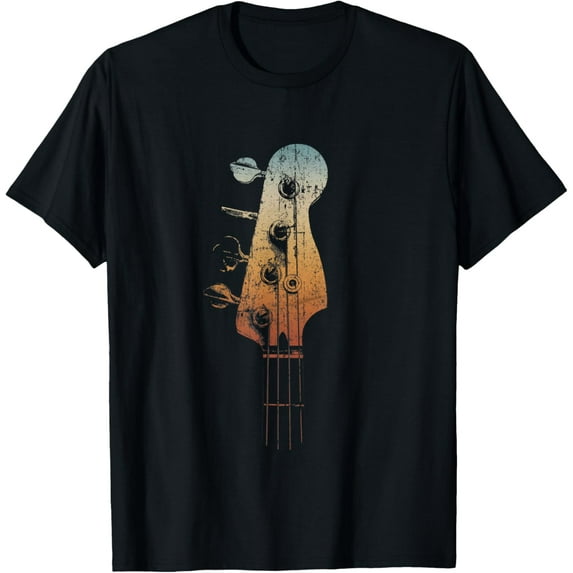 t-shirt Bass Guitar Vintage Retro Headstock Bassist and Bass Player T-Shirt mens t shirt，black，women，funny，misfits，men，journey