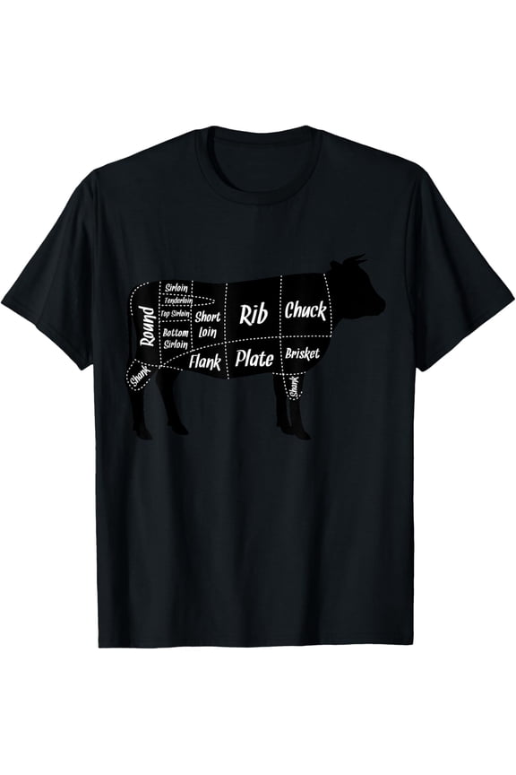 t-shirt Beef Butcher Cow Cuts Diagram T-Shirt mens,black,women,funny,men,journey,Crew Neck, Short Sleeve,printing