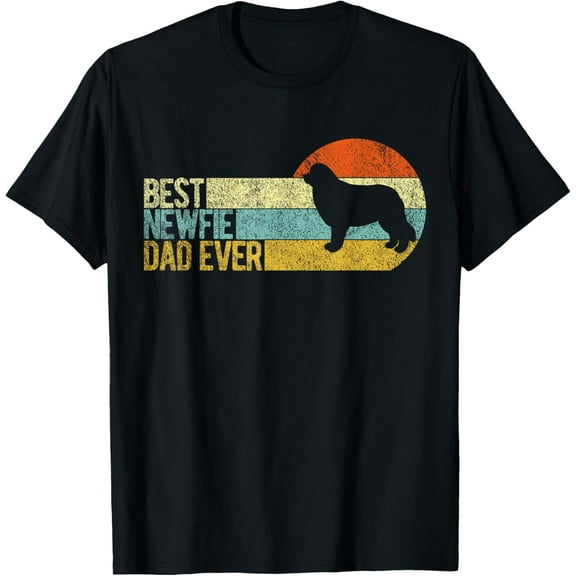 t-shirt Best Newfie Dad Ever Newfoundland Dog Newfie Owner Retro T-Shirt.