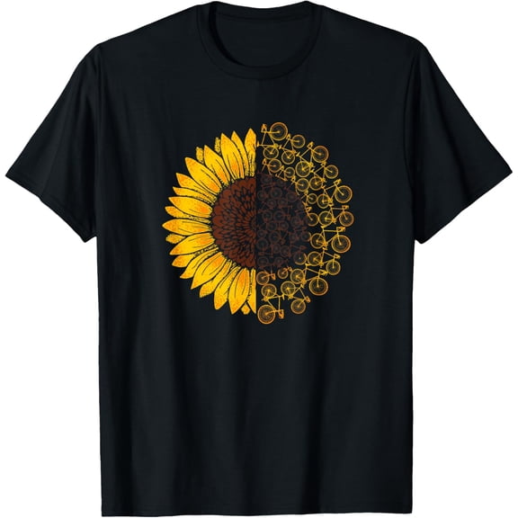 t-shirt Bicycle Sunflower Bike Lover Biking Cycle Gift T-Shirt.