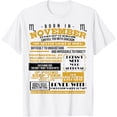 thumbnail image 1 of t-shirt Born in November Scorpio Horoscope Birthday mens, woman, white，funny，journey，Crew Neck, Short Sleeve,printing, 1 of 4