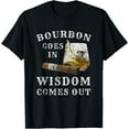 thumbnail image 1 of t-shirt Bourbon Goes In Wisdom Comes Out T-ShirtMen and women can wear, black T-shirts, gifts. Age: M,L，XL 2XL, 3XL, 4XL, 1 of 4