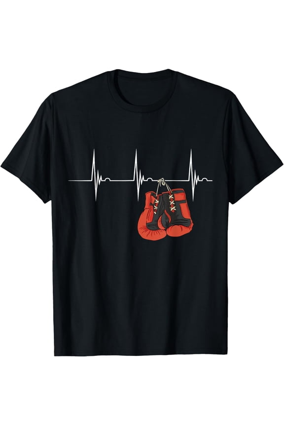 t-shirt Boxing Gloves Heartbeat EKG Pulse MMA Boxing Kickboxing T-Shirt.