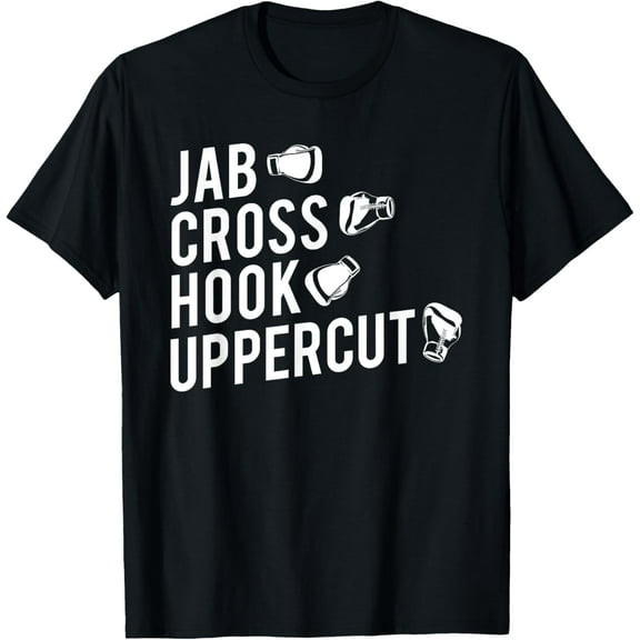 t-shirt Boxing T-Shirt, Jab Cross Hook Uppercut Boxer Tee T-Shirt mens,black,women,funny,journey,Crew Neck, Short Sleeve,custom clothing patterns.gift