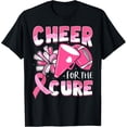 thumbnail image 1 of t-shirt Breast Cancer Awareness Cheer For The Cure Football T-ShirtMen and women can wear, black T-shirts, gifts. Age: M,L，XL 2XL, 3XL, 4XL, 1 of 4
